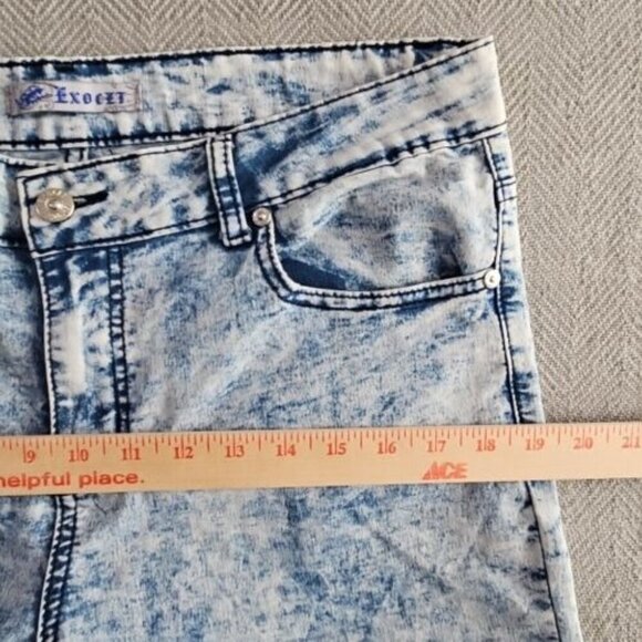 Exocet Jeans Women's Size 13 (34x26) Acid Washed Stretch Elastic Leg Opening - Picture 15 of 16